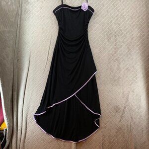 City Triangles Womens Small Tube Top Dress Black Purple Flower Home Coming Prom